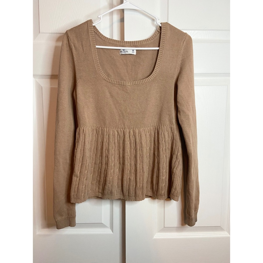 Hollister Sweater M Babydoll Empire Waist Cable Knit Y2K Twilight VTG